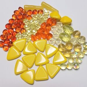 Vibrant Yellow and Orange Craft Beads Set